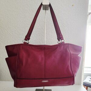 Euc Coach Carrie Burgandy Leather Shoulder Bag Purse